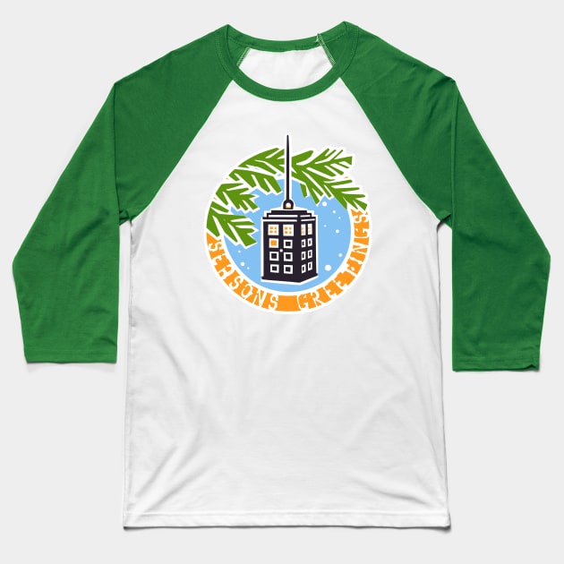 Tardis Christmas Ornament Baseball T-Shirt by katmargoli